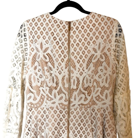 Eliza J White Lace Bell Sleeve Dress- Bridal Shower Dress- Size 10 - Picture 11 of 16